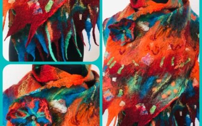 Nuno felted scarves
