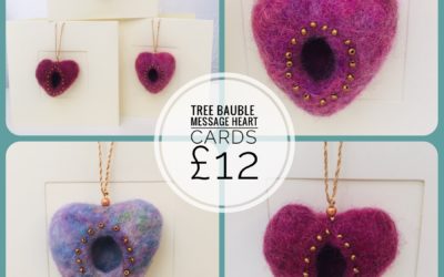 Message Hearts – tree bauble cards